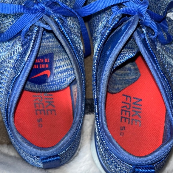 Nike Blue and White Flyknit Sneakers - Picture 3 of 5